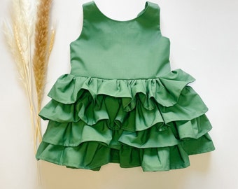 Tiered Ruffle Knee Length Party Dress