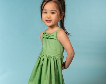 Summer High Low girls cotton halter  dress