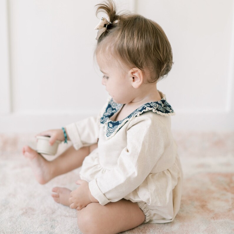 Long sleeved collar baby Playsuit image 2