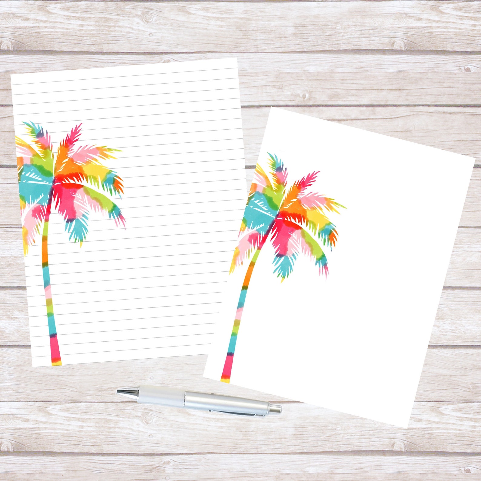Decorative Paper Palm Tree Printable Letter Writing Note Paper | Etsy