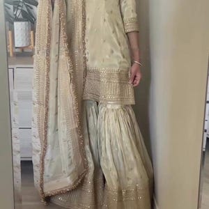 Makayla Supima Cotton Off White Sharara Set