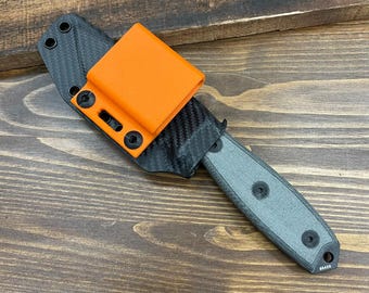 Clip de cinturón horizontal RK Custom naranja para fundas de cuchillo Kydex. Compatible con cinturones de 1,5".