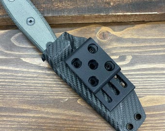 RK Custom Black Horizontal/Vertical Carry Belt Loop Clip For Kydex Knife Sheaths Fits 1.5" Belts