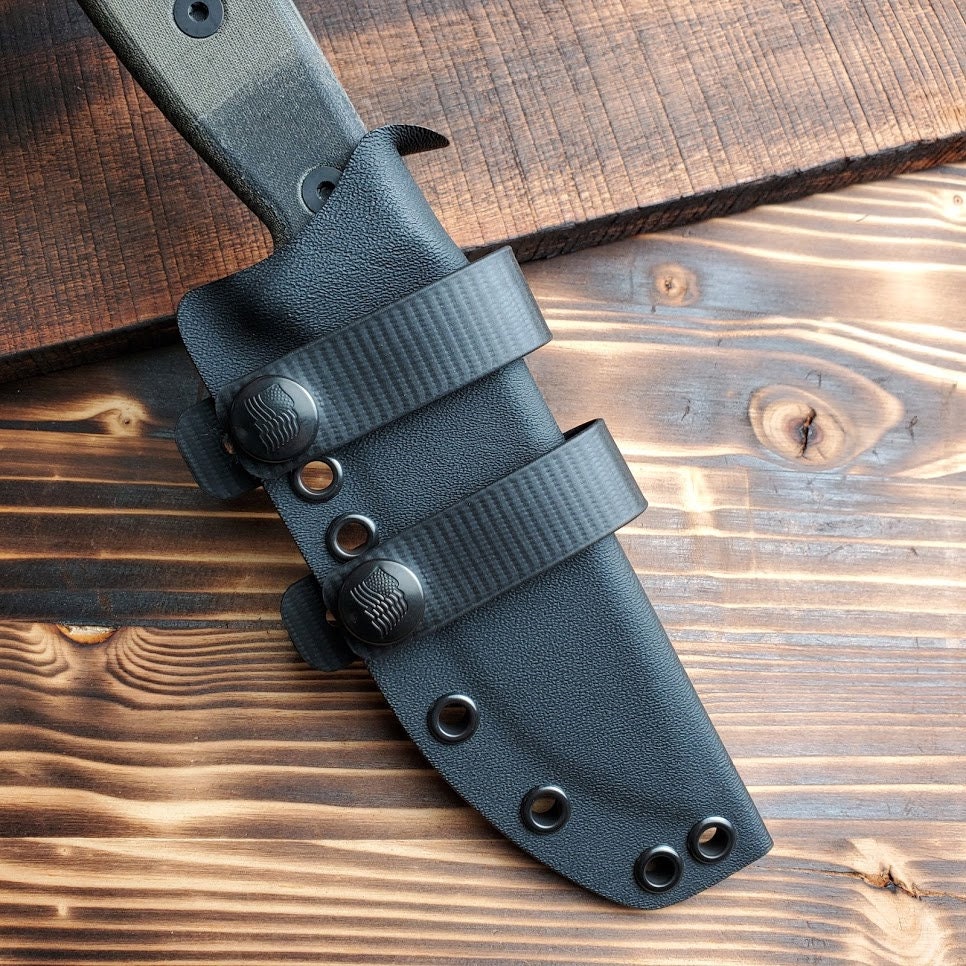 Handcrafted Black Leather Esee 4 Scout Carry Sheath Straps 