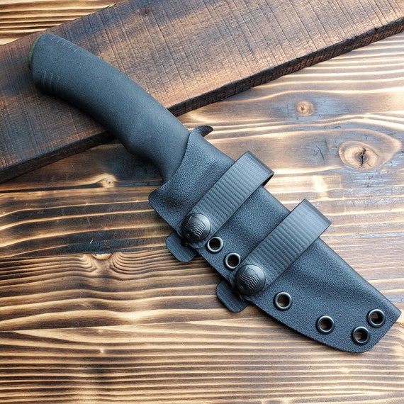 scout carry Custom Kydex sheath for the Mora Bushcraft with wide Leather Loop