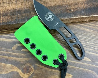 RK Custom RTS Zombie Green Kydex Sheath for ESEE Candiru Skeletonized