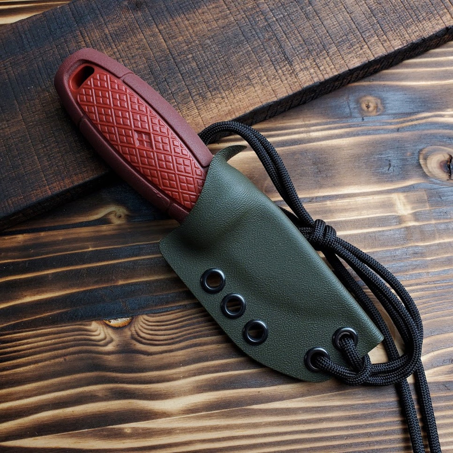 RK Custom OD Green Kydex Sheath For A Mora Eldris Knife Neck Etsy