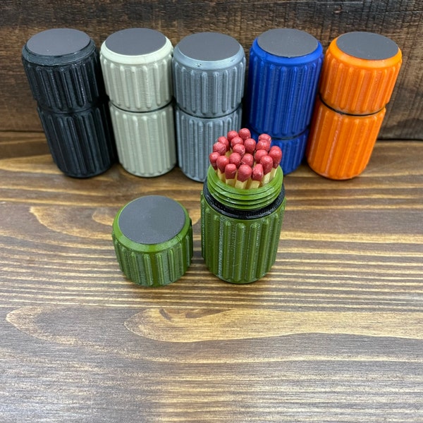 Conteneur de survie d'urgence EDC Matchcase étanche robuste à couvercle vissé