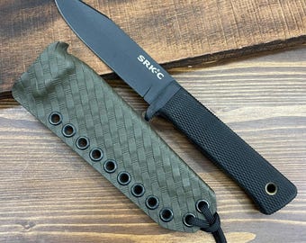 RK Custom Rts OD Green Basketweave Kydex Sheath for Cold Steel SRK Compact 49LCKD