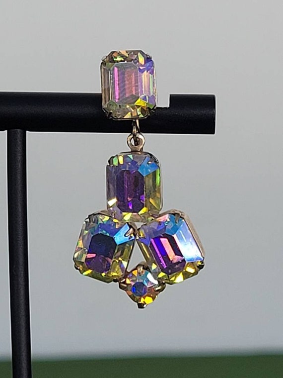 Vintage Weiss Aurora Borealis Rhinestone Screwbac… - image 7