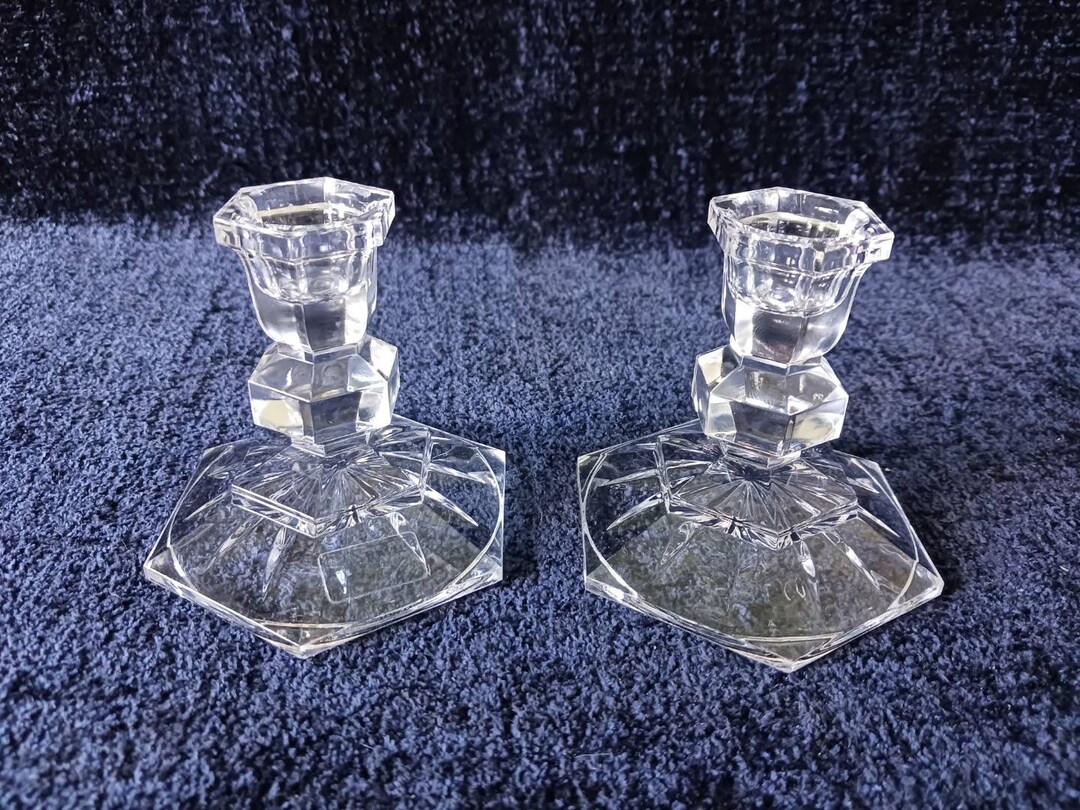 Nice Pair of Towle 24 Lead Crystal Candle Holders Austria 3.25 PRISTINE Etsy
