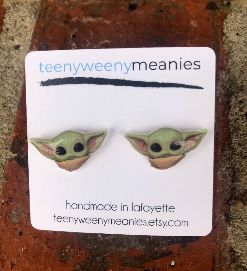 Baby Yoda Inspired by The Mandalorian Stud Earrings Etsy