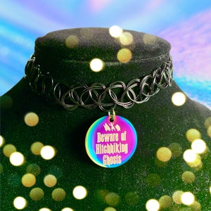 Iridescent Ghost choker necklace