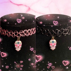 Sugar Skull choker necklace