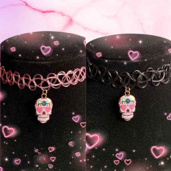 Sugar Skull choker necklace