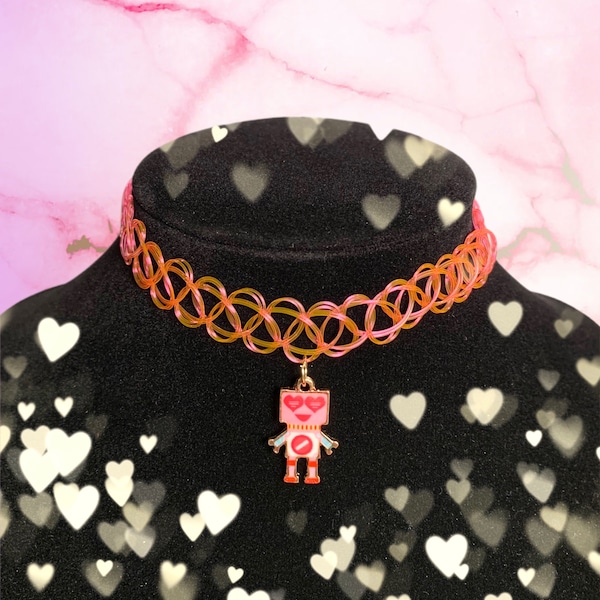 Pink Robot choker necklace