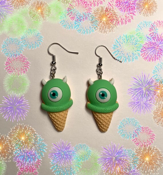 Disneys Monsters Inc Ice Cream Cone Earrings Etsy