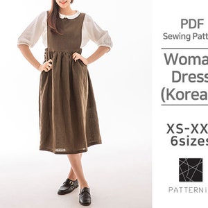 Pattern for woman] Cute style layered long dress , Actual size PDF pattern (Ver.Korean /P1141 - Dress)