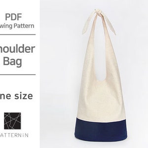 Patrón de bolso] Bolso tipo cubo con asa anudada. Patrón en PDF a tamaño real (Ver.Eng/PE1385 - Bolso).