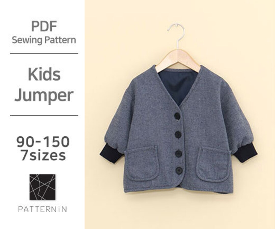 Pattern for Kids Cute and Cozy Children Jacket, Actual Size PDF Pattern ver.eng/pe1147 Jacket - Etsy