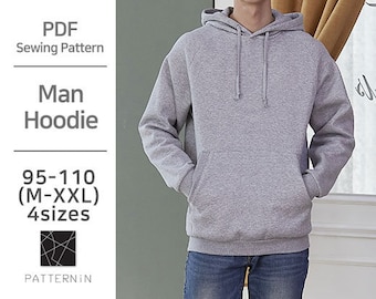 Pattern for Man]Hoodies man, Actual size PDF pattern (Ver.Eng/PE1432 - Man tshirt)