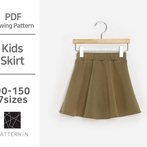 Pattern for Kids] Elastic waistband flare skort, Actual size PDF pattern (Ver.Eng/PE1347 - Skort)