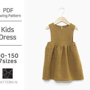 Pattern for Kids] Simple cute layerd dress, Actual size PDF pattern (Ver.Eng/PE1174-Dress)