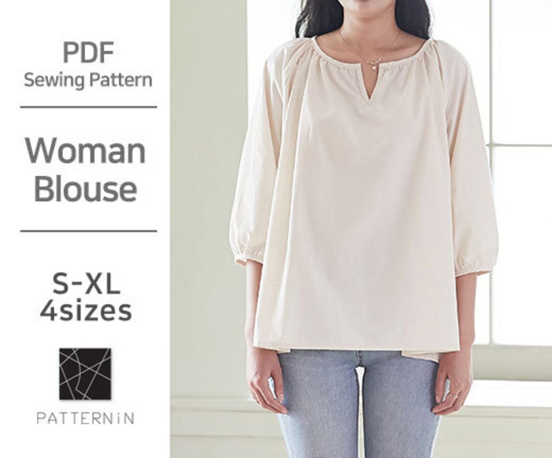 Pattern for Woman]lovely Blouse Handmade, Actual Size PDF Pattern (ver ...