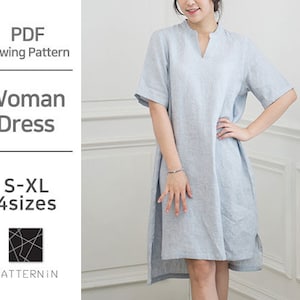 Pattern for Woman]Comfort and cozy dress, Actual size PDF pattern (Ver.Eng/PE1079 - Dress)