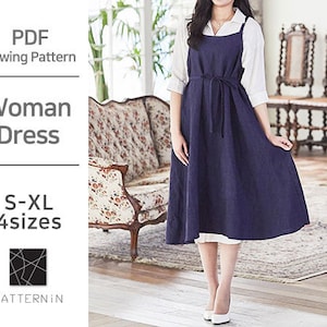 Pattern for Woman]Layered style long camisole, Actual size PDF pattern (Ver.Eng/PE1209 - Woman camisole)
