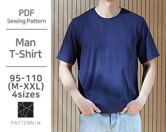 Pattern for Man]A basic men t-shirt, Actual size PDF pattern (Ver.Eng/PE1431 - Man tshirt)