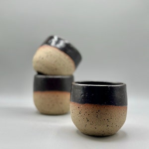 7 oz ceramic mug, Black coffee cup, Rustic ceramic mug, Handmade coffee mug, Stoneware coffee cup, Handcrafted coffee mug, Minimalist mug