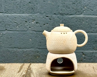 450ml stoneware Ceramic Teapot, Teapot With Tea Warmer Stovetop, Japanese Style, Handmade pot, Christmas gift, housewarmig gift, foodie gift