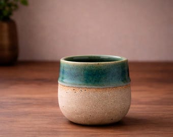 Personalised Reactive Glaze Mug: Custom Engraved Ceramic Coffee Cup and handmade cups Green cup