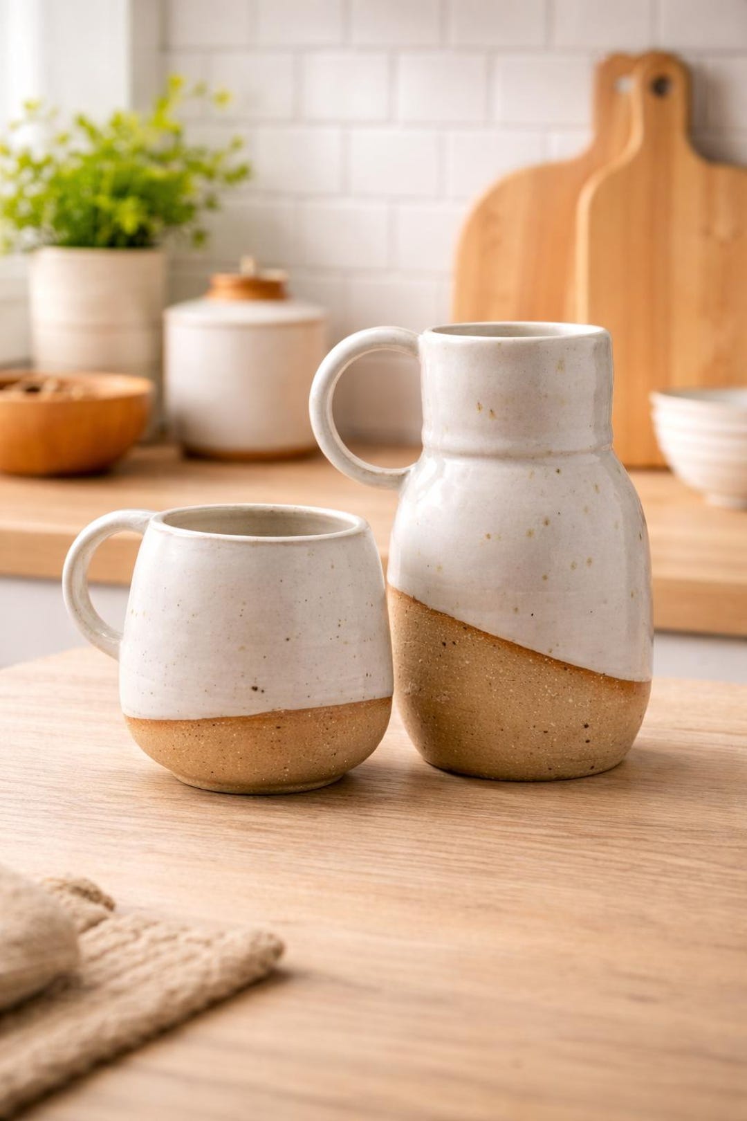 Ceramic Pitcher Set, Japanese Style Carafe and Cup, Pottery Vase - Etsy