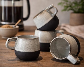 Ergonomic Ceramic Coffee Mug: Handmade Easy-Grip Cup, 9 oz
