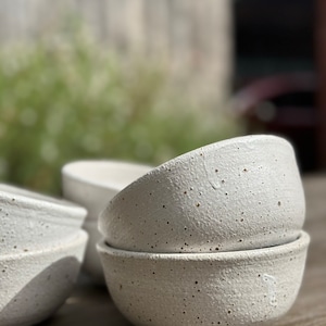 White Bowl, Small Bowl, Handmade Stoneware Bowl,  Pottery Bowl, Ceramic Bowl, Ceramic Gift, Mini Snack Bowl, Foodie Gift, Housewarming, Gift