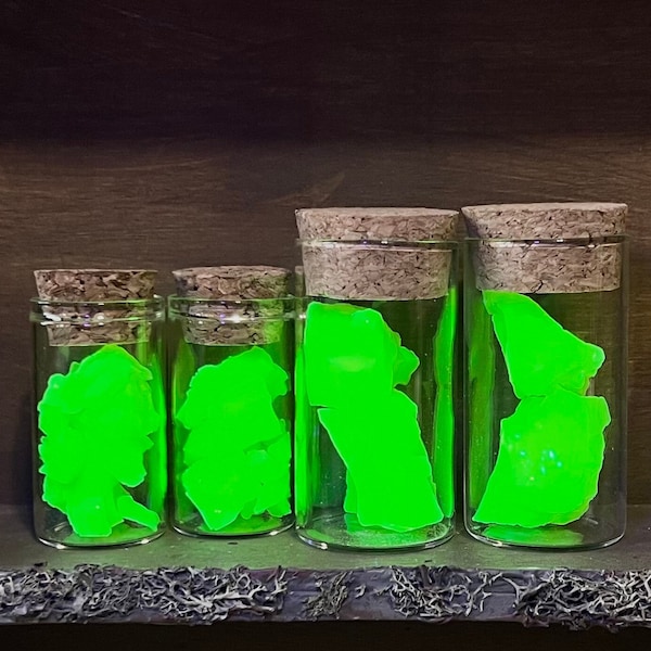 Uranium Glass Vials | Oddities | Halloween Decor | Antique | Dark Academia |