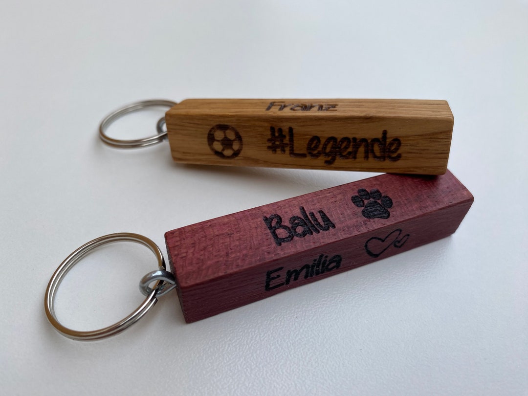 Wooden Keychain With Personalized Engraving - Zodiac Sign, Mahogany ...