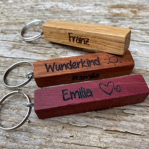 Sleutelhanger hout, gepersonaliseerd, partners, koppels, gewenste gravure, Vaderdag, Moederdag, verjaardag, Valentijnsdag, bruiloft, gastcadeau