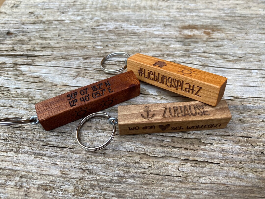 Personalized Wooden Keychain With Individual Engraving - Etsy