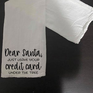 Beste Santa, laat uw creditcard onder de boom kerstboom handdoek handdoek zak handdoek decoratieve keukenhanddoek huis Decor housewarming