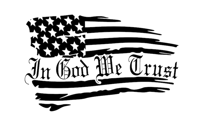 American Flag In God We Trust Vinyl Decal/Sticker | Etsy