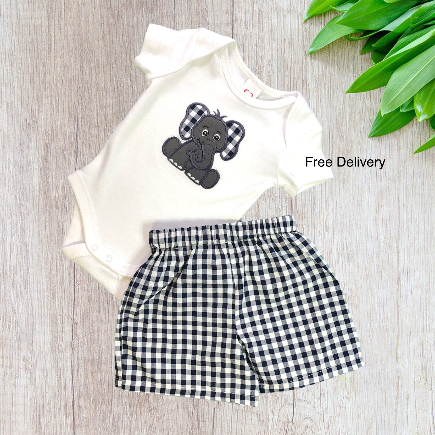 Baby Boy Clothes, Australian Baby Clothes, Baby Boy Gift, Gingham Baby