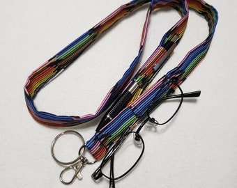 Colored Pencils Lanyard: Teacher ID, Pen & Glasses Holder