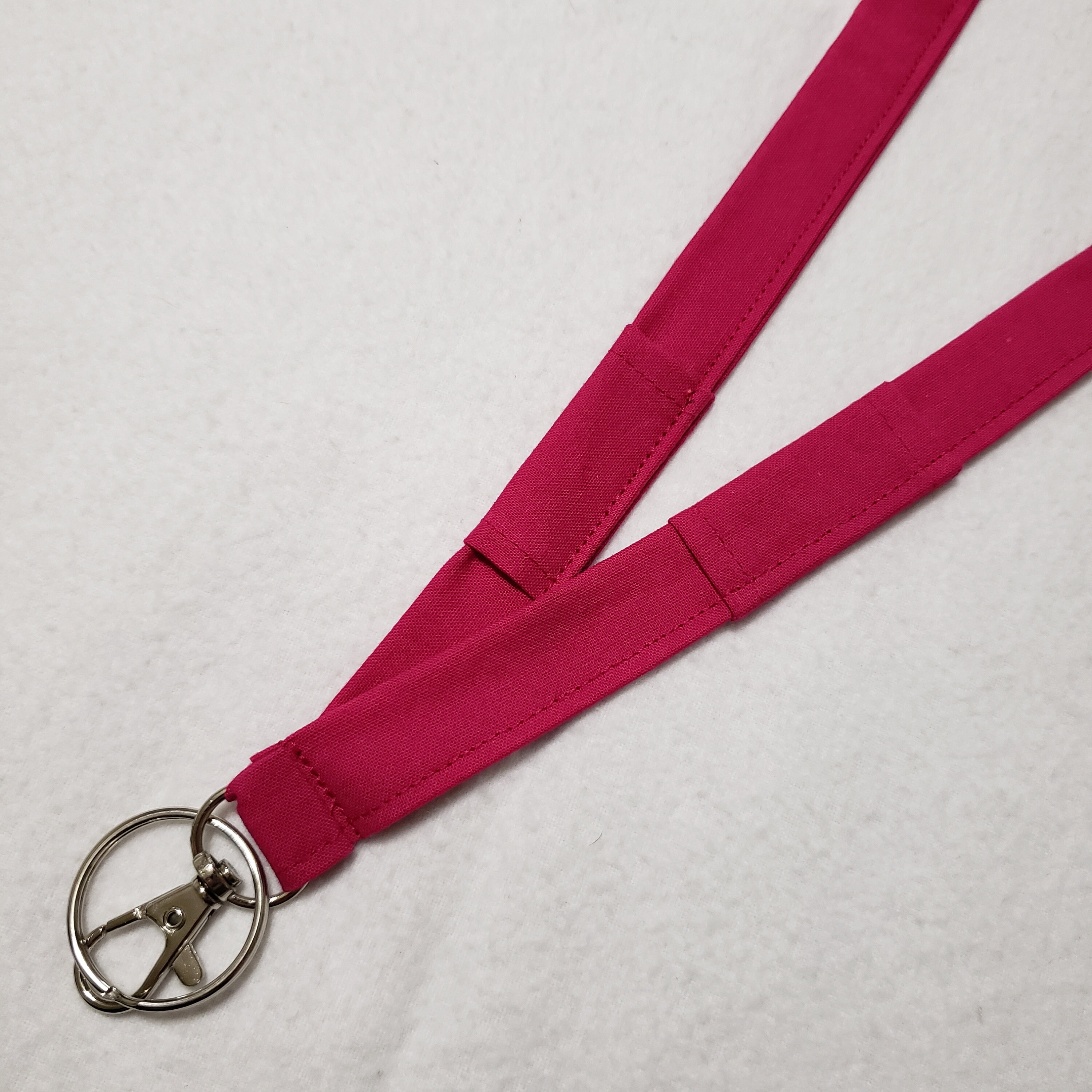 Solid Dark Pink Lanyard with 2 Pen Loops Glasses Loop badge Etsy