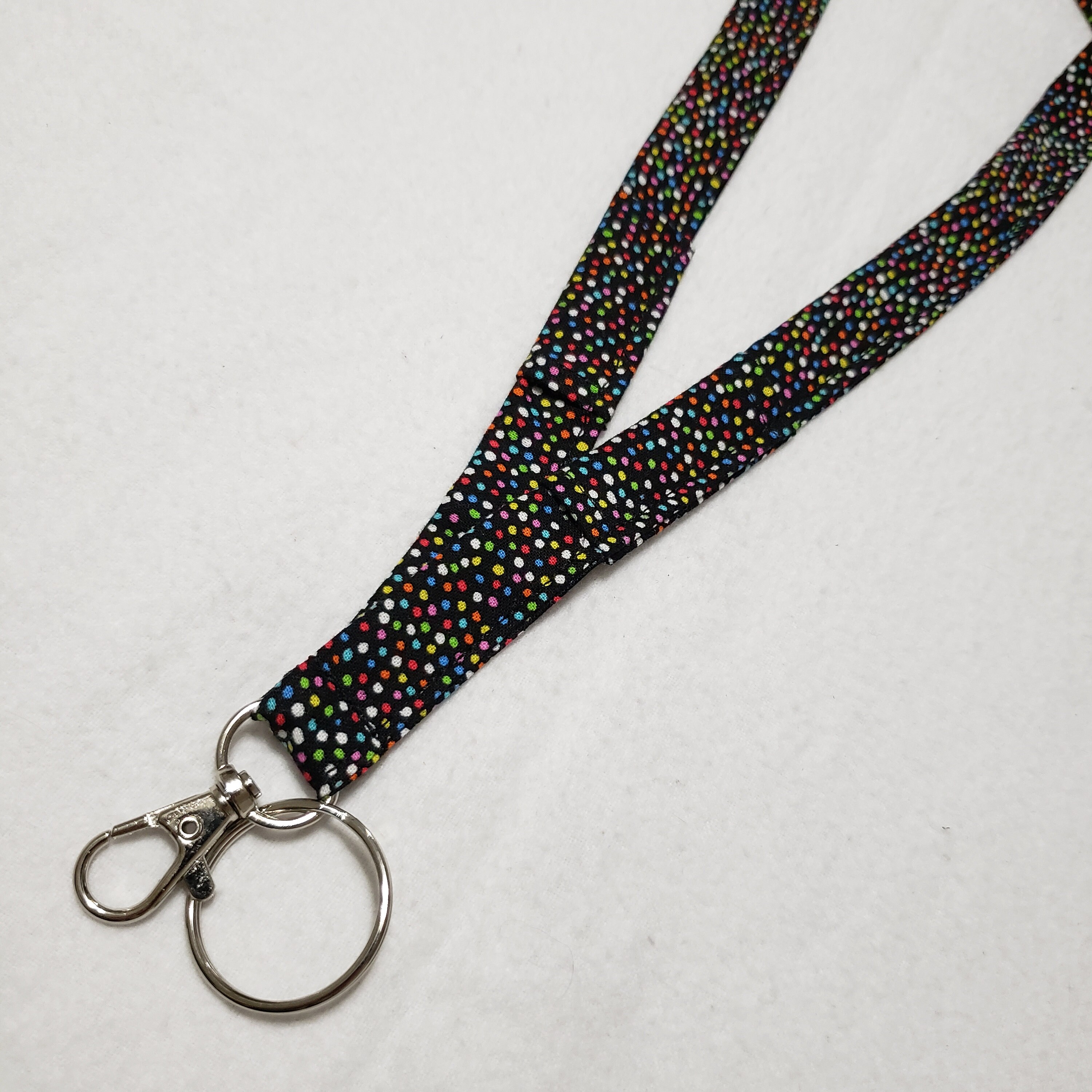 Multicolor Microdot Lanyard With 2 Pen Loops, Glasses Loop, Badge and