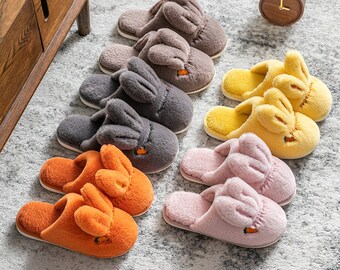 fluffy bunny ear slippers