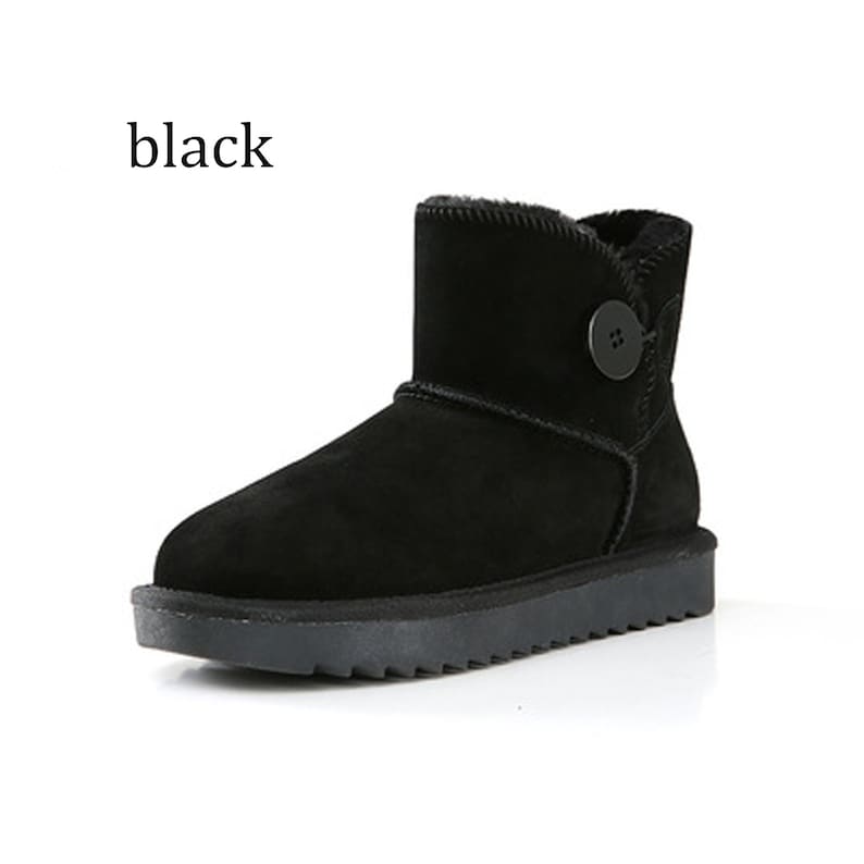 Boot Suede Womens Boots Winter Snow Boots Plush Shoes with Buttons Slippers Warm Boots Women/'s Shoes Fur Boots Ankle Boots