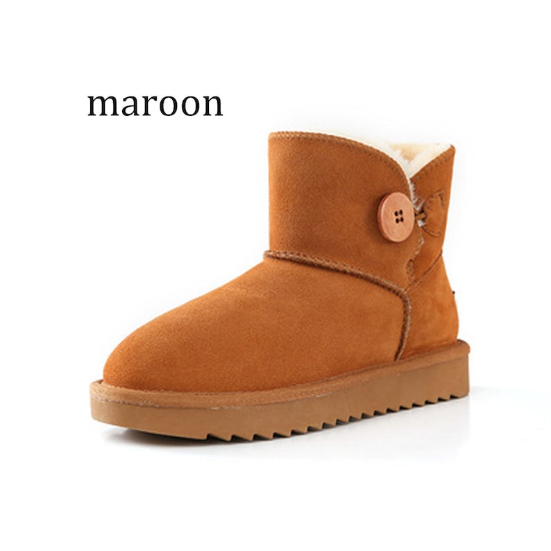 Boot Suede Womens Boots Winter Snow Boots Plush Shoes with Buttons Slippers Warm Boots Women/'s Shoes Fur Boots Ankle Boots